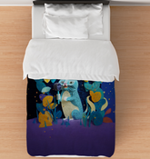 Elegant Kirigami Cherry Blossom design on duvet cover.